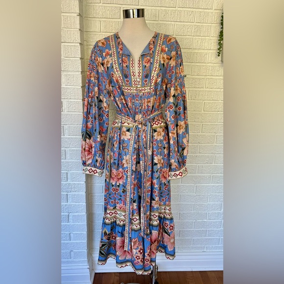 FARM- superbloom tapestry bohemian midi dress - Picture 2 of 9